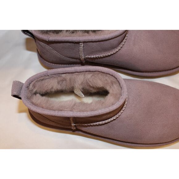 UGG WOMEN'S ULTRA MINI SUEDE SHEARLING LINED BOOTS SGPR PURPLE - Picture 5 of 7